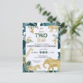 野生のサファリ動物 2歳の誕生日 ポストカード (スタンド正面)