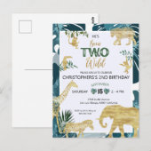 野生のサファリ動物 2歳の誕生日 ポストカード (正面/裏面)