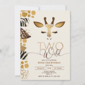 野生のサファリ男女兼用キリン誕生日 招待状 (正面)