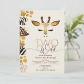 野生のサファリ男女兼用キリン誕生日 招待状 (スタンド正面)