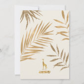 野生のサファリ男女兼用キリン誕生日 招待状 (裏面)