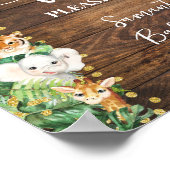 野生のサファリ素朴ー動物が赤ちゃんのシャワーを好むサイン ポスター (角)