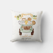 野生のサファリ風の赤ちゃんシャワー クッション (正面)