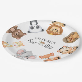 野生のサファリ4歳の誕生日4回 ペーパープレート