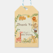 野生のサファリ・アドベンチャーがベビーシャワーを待っている ギフトタグ (正面)