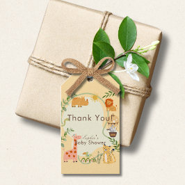 野生のサファリ・アドベンチャーがベビーシャワーを待っている ギフトタグ