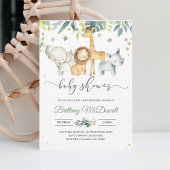 野生のサファリ ベイビー シャワー （性別問わず） 招待状