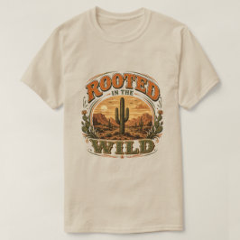 野生のサボテンに根ざして レトロTシャツ Tシャツ