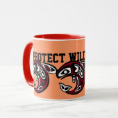 野生のサーモンピンクのマグを保護して下さい マグカップ (正面左)