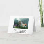 野生のシカ及びInukshukの荒野の挨拶状 カード (裏面)