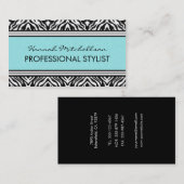 野生のシマウマの専門の名刺のティール（緑がかった色） 名刺 (正面/裏面)