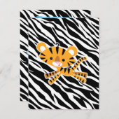 野生のシマウマの青のベビーシャワー招待状! 招待状 (正面/裏面)