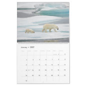 野生のシロクマ カレンダー (1月 2027)