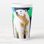 野生のシロクマ。買今 カフェラテマグ (正面)