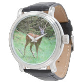 野生のシ鹿 - 優雅な森の動物 腕時計 (アングル)