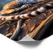 野生のジャングルに強力なベンガルトラ ポスター (角)