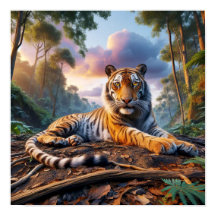 野生のジャングルに強力なベンガルトラ