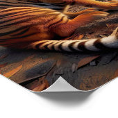 野生のジャングルに強力なベンガルトラ ポスター (角)