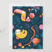 野生のジャングルの動物のベビーシャワー|の青 招待状 (裏面)