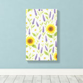 野生のジャングルの花のパターン、緑豊かな離れ緑の、bri キャンバスプリント (インサイチュ (ウッドフロア))