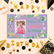 野生のジャングルの赤ちゃん動物ガール写真誕生日
