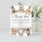 野生のジャングルアニマルサファリベイビーシャワーガール サンキューカード (スタンド正面)