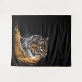 野生のジャングルアニマルタイガー タペストリー (正面(横))