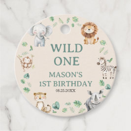 野生のジャングルサファリ動物の誕生日 フェイバータグ
