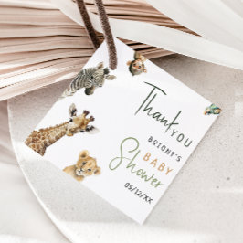 野生のジャングルサファリ動物の赤ちゃんシャワーありがとう フェイバータグ