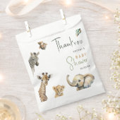 野生のジャングルサファリ動物の赤ちゃんシャワーありがとう フェイバーバッグ (クリップ留めされた状態)