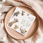 野生のジャングルサファリ動物の赤ちゃんシャワー スタンダードカクテルナプキン