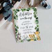 野生のジャングルサファリ動物の赤ちゃんシャワー 招待状