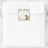 野生のジャングルサファリ動物植物性ベビーシャワー スクエアシール (バッグ)