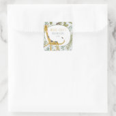 野生のジャングルサファリ動物植物性ベビーシャワー スクエアシール (バッグ)