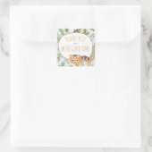 野生のジャングルサファリ動物植物性ベビーシャワー スクエアシール (バッグ)