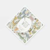 野生のジャングルサファリ動物植物性ベビーシャワー スタンダードランチョンナプキン (角)