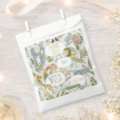 野生のジャングルサファリ動物植物性ベビーシャワー フェイバーバッグ (クリップ留めされた状態)