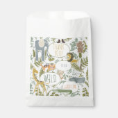 野生のジャングルサファリ動物植物性ベビーシャワー フェイバーバッグ (正面)