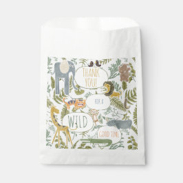野生のジャングルサファリ動物植物性ベビーシャワー フェイバーバッグ