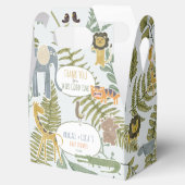 野生のジャングルサファリ動物植物性ベビーシャワー フェイバーボックス (オープン)