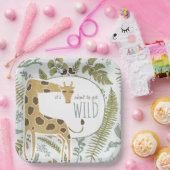 野生のジャングルサファリ動物植物性ベビーシャワー ペーパープレート (パーティー)