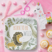 野生のジャングルサファリ動物植物性ベビーシャワー ペーパープレート (パーティー)