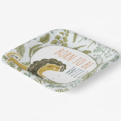 野生のジャングルサファリ動物植物性ベビーシャワー ペーパープレート (傾斜あり)