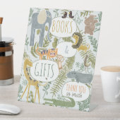 野生のジャングルサファリ動物植物性ベビーシャワー 台座サイン (インサイチュ)