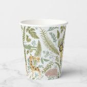 野生のジャングルサファリ動物植物性ベビーシャワー 紙コップ (裏面)