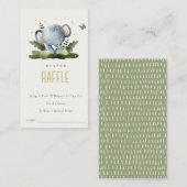 野生のジャングル動物の子供おむつラッフルベビーシャワー エンクロージャーカード (正面/裏面)