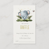 野生のジャングル動物の子供おむつラッフルベビーシャワー エンクロージャーカード (正面)