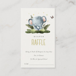 野生のジャングル動物の子供おむつラッフルベビーシャワー エンクロージャーカード