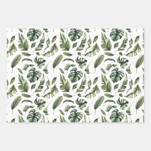 野生のジャングル動物 |誕生日パーティー ラッピングペーパーシート (正面2)