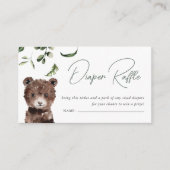 野生のジャングル動物 |赤ちゃんシャワーおむつラッフル エンクロージャーカード (正面)